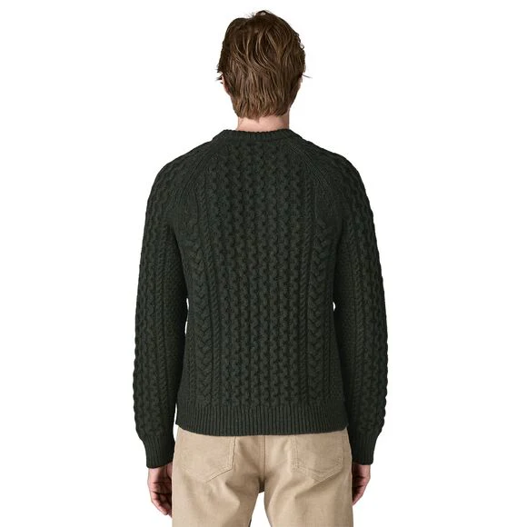 Recycled Wool-Blend Cable Knit Crewneck Sweater 51085 - Image 4